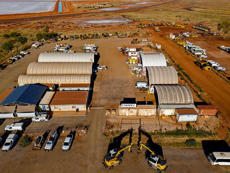 Aerial of Finmec yard Port Hedland