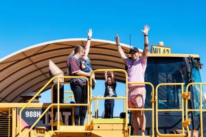 Families exploring the Finmec workshop during Community & Family Day